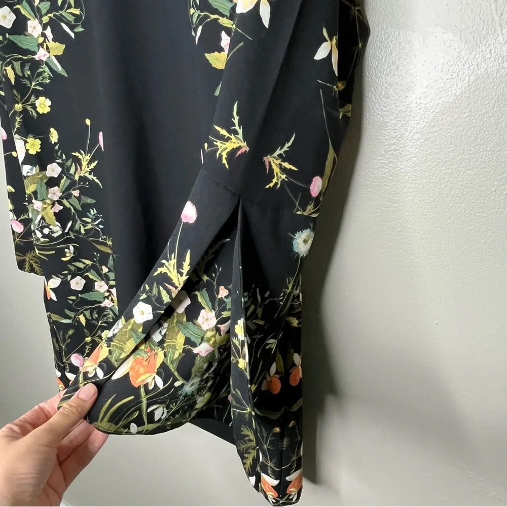 RACHEL Rachael Roy Floral Print Shift Long Sleeve Mid-Length Dress - Picture 7 of 12